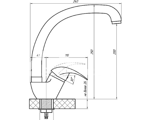 Смеситель для кухни Сантаком StMira 5002У Хром