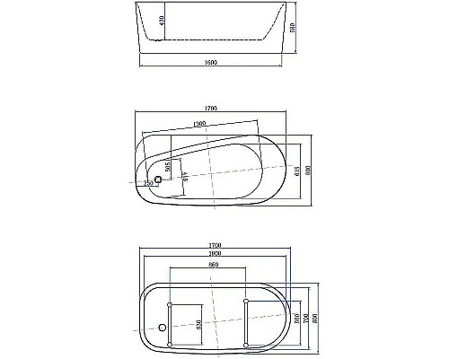 Акриловая ванна Allen Brau Priority 1 170x80 2.31001.21 без гидромассажа