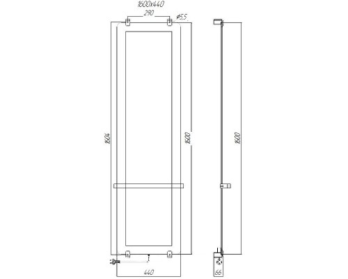 Электрический полотенцесушитель Allen Brau Infinity 44x160 зеркальный