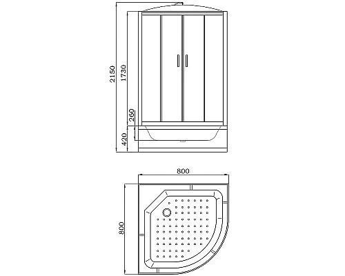Душевая кабина Parly Classic Эконом 80x80 EC821 без гидромассажа