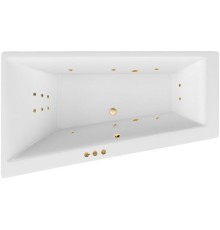 Акриловая ванна Excellent Sfera Slim 170x100 L Smart Золото с гидромассажем