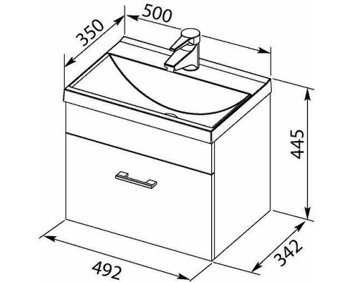 Тумба с раковиной Aquanet Нота 50 287705 подвесная Белая