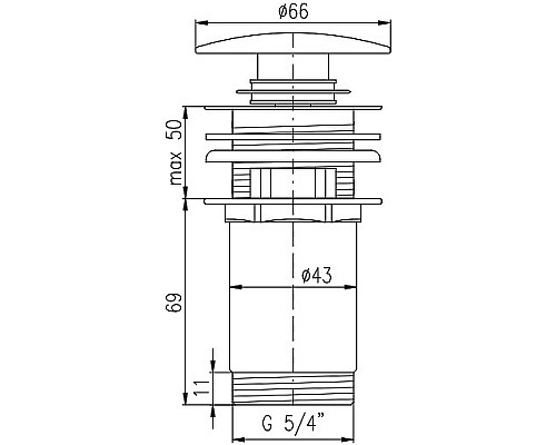 Донный клапан Rav Slezak MD0485SM click-clack Бронза