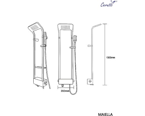 Душевая панель Ceruttispa Maiella W CT8984 Белая глянцевая