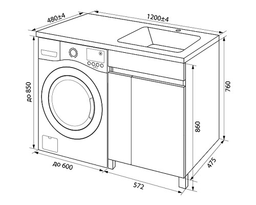Тумба с раковиной Iddis Optima Home 120 R OPH12RDi95K Белый