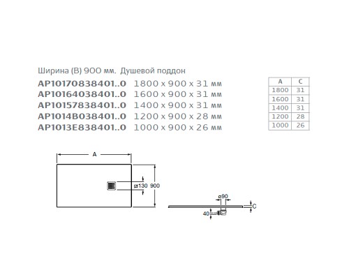 Душевой поддон из композитного материала Roca Terran 120x90 Черный