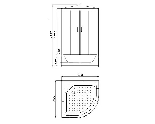 Душевая кабина Parly Tomorrow 90x90 EF921 без гидромассажа