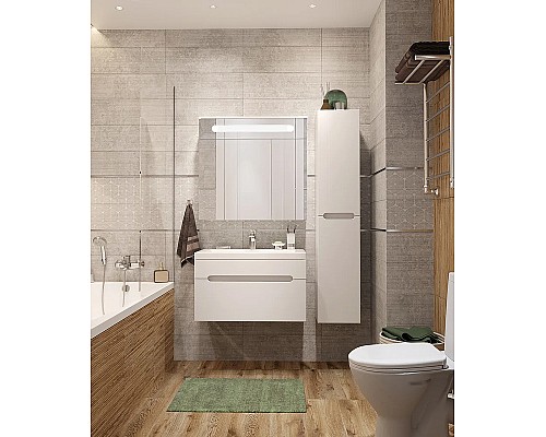 Зеркальный шкаф DIWO Коломна 80 KOL.Z.80/P/W с подсветкой Белый