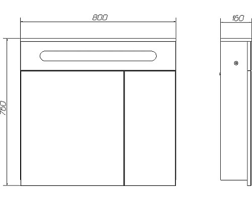Зеркальный шкаф DIWO Коломна 80 KOL.Z.80/P/W с подсветкой Белый