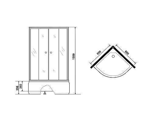 Душевой уголок Niagara Eco 80х80 NG-005-14 профиль Хром матовый стекло матовое