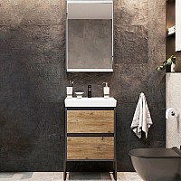 Комплект мебели для ванной STWORKI Кронборг 55 477717 Светлое дерево Серый
