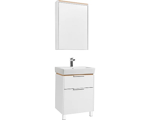 Зеркальный шкаф STWORKI Дублин 60 R 1A226902DN010 с подсветкой Белый Светлое дерево