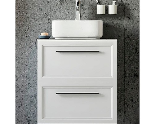 Тумба с раковиной STWORKI Эстерсунд 60 459684 подвесная Белая матовая Простоун беж