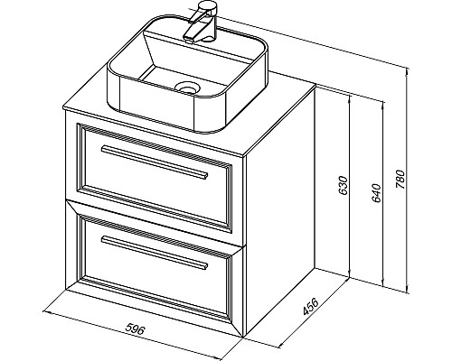 Тумба с раковиной STWORKI Эстерсунд 60 459684 подвесная Белая матовая Простоун беж
