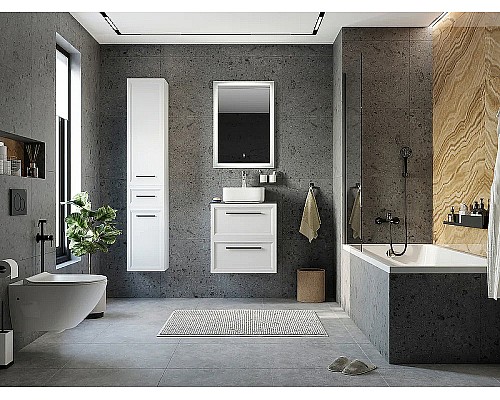 Тумба с раковиной STWORKI Эстерсунд 60 459694 подвесная Белая матовая Роверелла