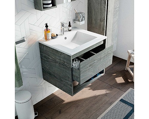 Комплект мебели для ванной STWORKI Карлстад 60 418798 подвесной Дуб рошелье