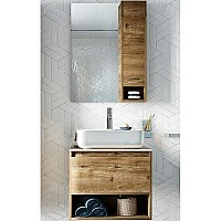 Комплект мебели для ванной STWORKI Карлстад 60 427850 подвесной Дуб рустикальный