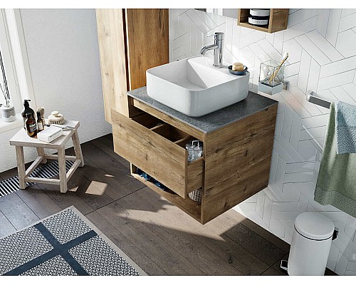 Комплект мебели для ванной STWORKI Карлстад 60 427850 подвесной Дуб рустикальный