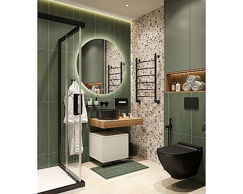 Комплект мебели для ванной STWORKI Ольборг 80 482724 подвесная Белая матовая Дуб французский