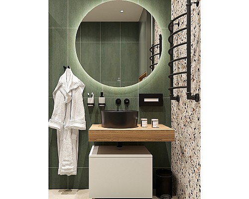 Комплект мебели для ванной STWORKI Ольборг 80 482724 подвесная Белая матовая Дуб французский