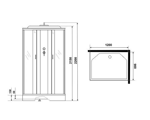 Душевая кабина Niagara Classic 120х90 NG-43295-14QP без гидромассажа