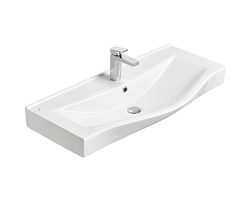 Тумба с раковиной STWORKI Хельсинки 100 411898 подвесной Белый глянец