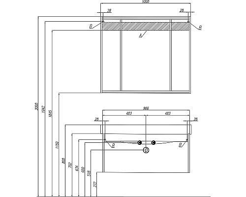 Тумба с раковиной STWORKI Хельсинки 100 411898 подвесной Белый глянец