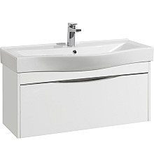 Тумба с раковиной STWORKI Хельсинки 100 411898 подвесной Белый глянец