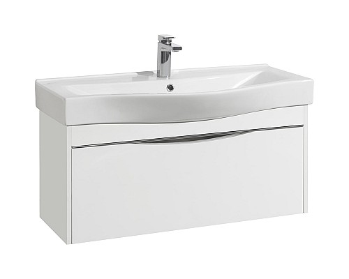 Тумба с раковиной STWORKI Хельсинки 100 411898 подвесной Белый глянец