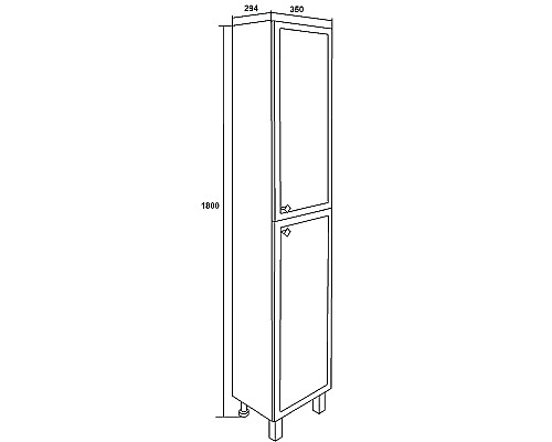 Шкаф пенал Runo Римини 35 R 00-00001271 Мята
