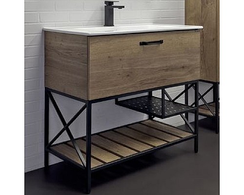 Тумба с раковиной Comforty Бредфорд 90 00-00009403 Дуб темный