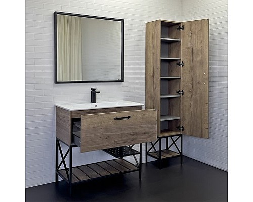 Тумба с раковиной Comforty Бредфорд 90 00-00009403 Дуб темный