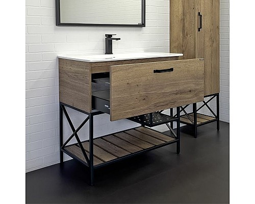 Тумба с раковиной Comforty Бредфорд 90 00-00009403 Дуб темный