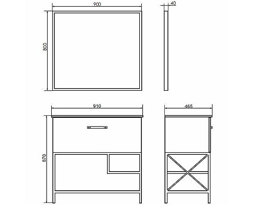 Тумба с раковиной Comforty Бредфорд 90 00-00009403 Дуб темный