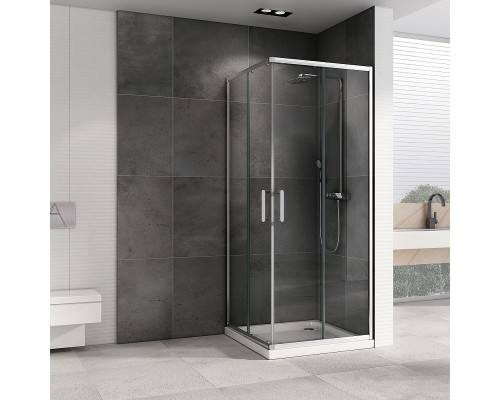 Душевой уголок Abber Schwarzer Diamant 90x90 профиль Хром стекло прозрачное