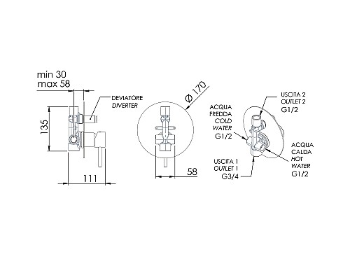Смеситель для душа Remer X-Style X09LNO Черный матовый
