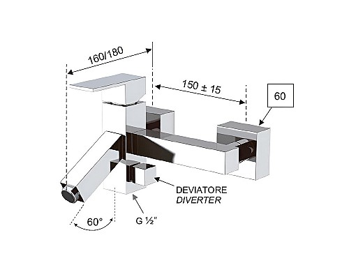 Смеситель для ванны Remer Q-Color QR0583A Хром
