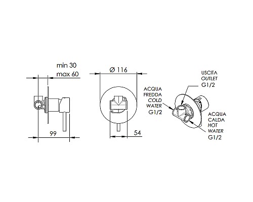 Смеситель для душа Remer X-Style X30LBO Белый матовый