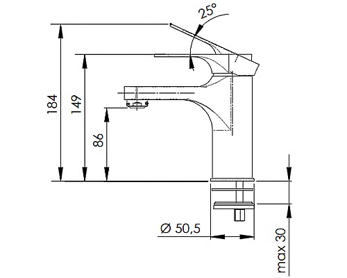 Смеситель для раковины Remer Class Line L12 Хром