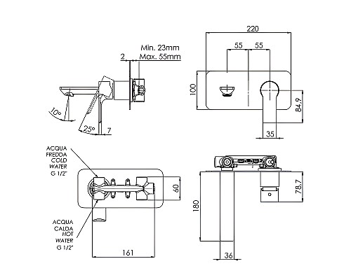 Смеситель для раковины Remer Energy EY15 Хром