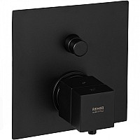 Смеситель для душа Remer Qubica Thermo QT09KBNO с термостатом Черный матовый