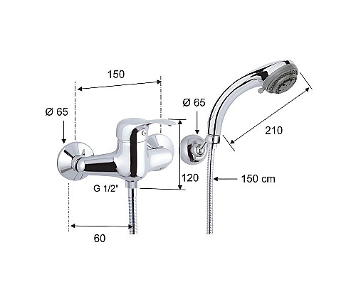 Смеситель для душа Remer Musa M39 Хром