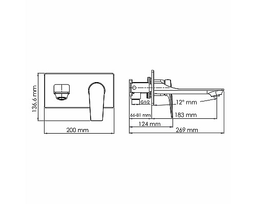 Смеситель для раковины WasserKRAFT Wiese 8430 Оружейная сталь