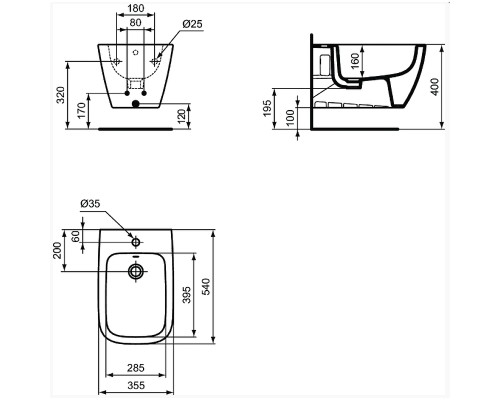 Биде Ideal Standard I.Life B T461501 подвесное Евробелое