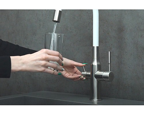 Смеситель для кухни Lemark Expert LM5083S-White Хром Белый