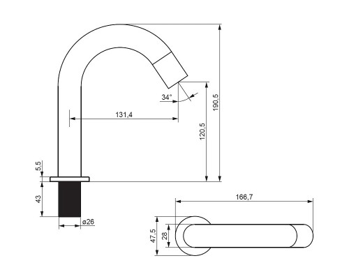Смеситель для раковины Damixa Scandinavian Pure 360290000 Хром