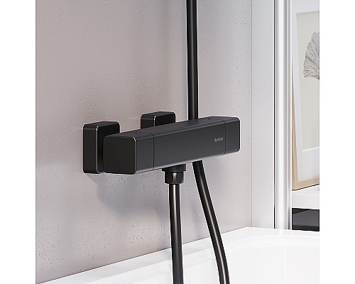 Смеситель для душа Damixa Gala 536000300 с термостатом Черный матовый