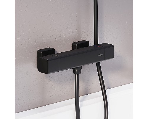 Смеситель для душа Damixa Gala 536000300 с термостатом Черный матовый