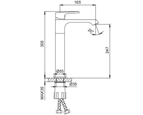 Смеситель для раковины Frap H71 F1071-2 Хром