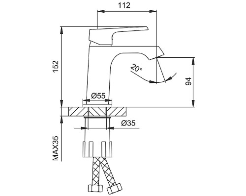 Смеситель для раковины Frap H71-9 F1071-9 Оружейная сталь